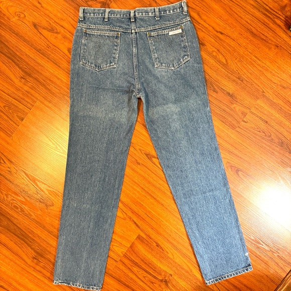 💖 Vintage Calvin Klein 100% Cotton Blue Denim Straight-Leg Jeans - Picture 15 of 16